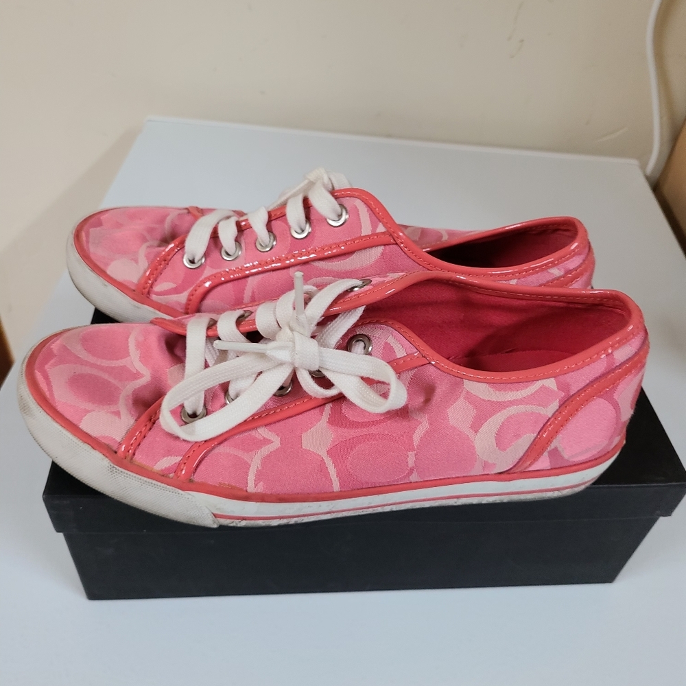 COACH DESIGNER CANVAS barrett sneakers tennis shoes size 8 - Picture 7 of 9